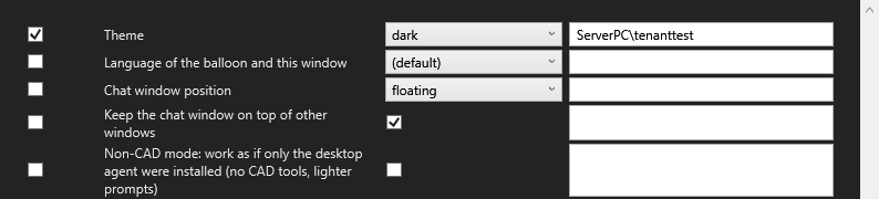 Who may edit locally field for the Theme setting naming one user